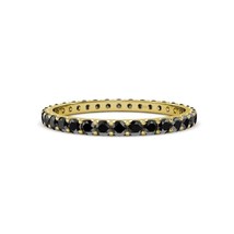 SIZE 5 14K Yellow Gold 0.77 CT Black Diamond Wedding Anniversary Eternit... - $373.07