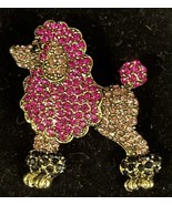 Gold Tone Pink Rhinestone Brooch Pin Pendant - $9.94