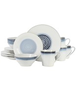 Gibson Elite Spiral Embossed 16 Piece Stoneware Dinnerware Set in Blue - $137.65 CAD
