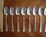 Lot 8x Oneida NOBLE TABLE SPOON 7.1&quot; Stainless Glossy Beveled Outline Si... - £15.69 GBP