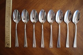 Lot 8x Oneida NOBLE TABLE SPOON 7.1" Stainless Glossy Beveled Outline Silverware - $20.00