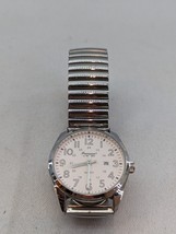 Gruen Precison Quartz Watch Unisex Silver Military Dial Date Stretch - £11.95 GBP