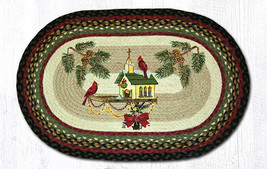 Earth Rugs OP-338 Christmas Birdhouse Oval Patch 20&quot; x 30&quot; - £38.93 GBP