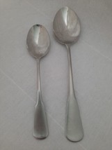 2 Pc Oneida Boston Colonial Minute Man Stainless Serving & Place Oval Soup Spoon - $9.85