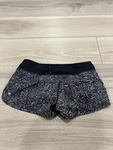 Lululemon Speed Shorts Black White Splatter Women’s Size 6 Speckled Running - $24.70