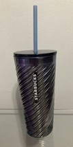 Starbucks 18 oz.  Metallic Purple/Blue Swirls Cold Tumbler W/Straw . New. - $23.41