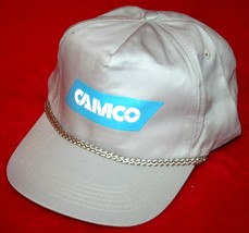 Vintage 90s CAMCO RV Camping Logo Snapback Trucker Gray HAT CAP Rope Bill Camper - £10.27 GBP