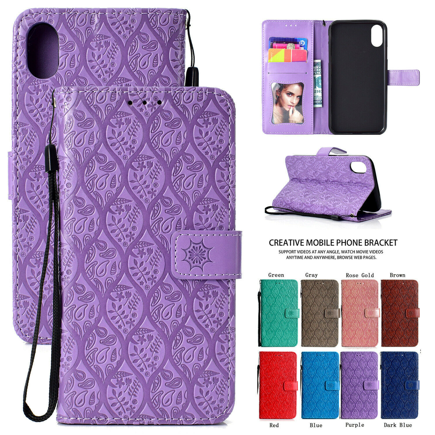 Leather Wallet Case For iPhone 12 Pro MAX X XS XR 11 8 7 6S Magnetic Flip Cover