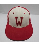  Stall &amp; Dean &quot;W&quot; Logo Rucker Red Canvas Fitted Hat Sz 7 5/8 - $8.90