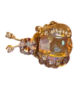 Warner Aroura Borealis Crystal Bee Beetle Lady Bug Brooch Pin Gold Tone ... - $584.03 MXN