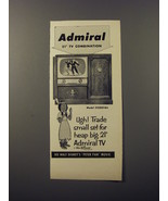 1953 Admiral Model 322DX16A Television Ad - Walt Disney&#39;s Peter Pan - £14.52 GBP