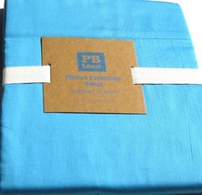 Pottery Barn Teen Essentials FLAT Sheet Teal Blue XL Twin F300 Thread Ct Cotton - £17.87 GBP