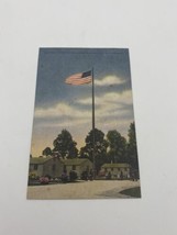 Vintage lithograph postcard Old Glory At Post Headquarter Gulfport Missi... - $19.48