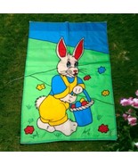 1996 White Bunny Rabbit Basket Garden Flag Outdoor Flag Easter 28” x 41”... - £7.85 GBP