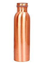 Pure Copper Water Bottle Plain Made in India For Various Health Benefit 1 Liter - £21.59 GBP