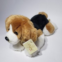 Miyoni Aurora World Plush Dog Brown White Black 11&quot; EUC - £12.78 GBP