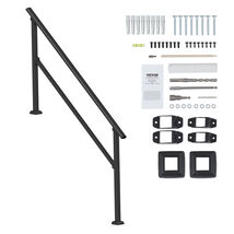 VEVOR Square Tube Handrails for Outdoor Steps, 5 Step Stair Hand Rail Ki... - $64.99