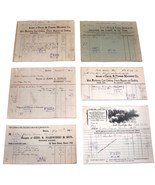 LOT of 6 1901 Antique MASSACHUSETTS Billheads Document Receipts Wool Fib... - $17.99