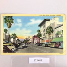 Vintage 1947 Linen Postcard Main Street Riverside California Buildings Cars - $15.92