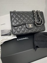 Chanel Jumbo Caviar Leather Black Classic Flap Bag SHW in Box - £6,721.52 GBP