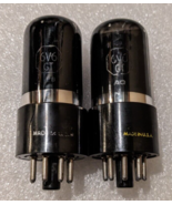 6V6GT National Union NOS Test Black Plate Silver & Blck Glass Matched Pair Tubes - $43.01