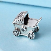 Mother&#39;s Day Release 925 Sterling Silver Baby Carriage Charm Pram Charm  - £13.46 GBP