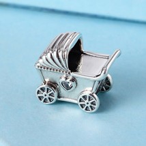 Mother&#39;s Day Release 925 Sterling Silver Baby Carriage Charm Pram Charm  - $18.20