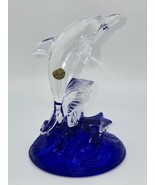 Cristal D’Arques Art Glass Dolphin on Waves Figurine Paris France 6.5&quot; - $835.27 MXN