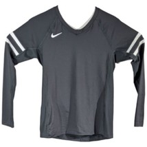 Womens Long Sleeve Compression Shirt Medium Dark Gray Stripes Nike Worko... - £26.61 GBP