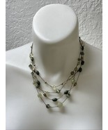 Vintage Gold Tone Green Beaded Choker Necklace Estate Jewelry Find KG JD - $20.28 CAD