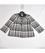 Kim Rogers Black &amp; White Plaid Swing Blazer Size 6 - $464.19 MXN