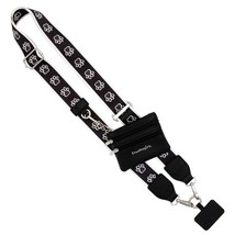 Clip &amp; Go Phone Purse Crossbody Strap Zippered Pouch Black White Paw Prints - $35.64