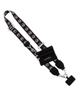 Clip &amp; Go Phone Purse Crossbody Strap Zippered Pouch Black White Paw Prints - $649.73 MXN