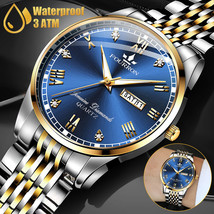 Men Luminous Watch Stainless Steel Quartz Classic Business Waterproof Wr... - £20.59 GBP