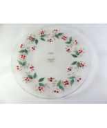 Winterberry PFALTZGRAFF Hand Painted 8” Glass Plate Holly Red Berries - $10.74 CAD