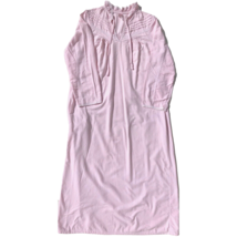 Vintage Sears Cotton Flannel Nightgown Size M 12 14 Long Pink White Lace Granny - £18.27 GBP