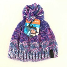 Serius Jr Dahlia Beanie Knit Pom Warm Winter Kids Girls Purple One Size - $9.74