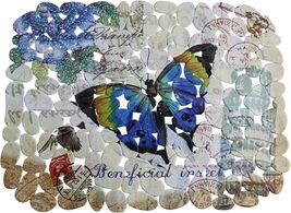 Printed PVC Sink Mat 15.7"x11.8" Flexible Pebble Sink Protector – Butterfly - $11.87