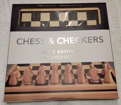 Chess and Checkers Luxe Maple Edition Board Game with Solid Wood Cabinet New - $198.00
