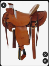 Western  saddle  seat 16&quot;  eco-leather  dark chestnut colour drum dye fi... - £478.28 GBP