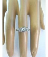 10K Diamond Princess Cut Ring .37 TCW White Gold Size 7 Halo Cluster 3.2... - £398.49 GBP