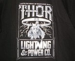 TeeFury Thor LARGE &quot;Lightning Power Co&quot;Shirt Thor the Hero of Ragnarok NAVY - £11.36 GBP