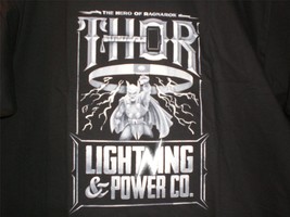 TeeFury Thor LARGE &quot;Lightning Power Co&quot;Shirt Thor the Hero of Ragnarok NAVY - $14.00