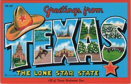 ZAYIX Postcard Texas the Lone Star State Cowboys Cotton John Hinde 08302... - £2.78 GBP