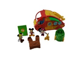 Disney Jr Mickey Mouse Clubhouse Cruisin&#39; Camper RV Figure Ladder Tent Car LOT  - £42.58 GBP