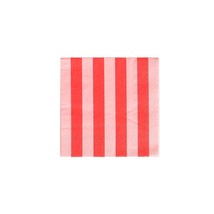 Oh Happy Day Paper Napkins Pack of 20 Blush and Cherry Vertical Stripes Napkins - £8.64 GBP