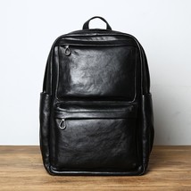 NZPJ Leather Men&#39;s Backpack European and American Fashion Travel Bag Vintage Hea - £362.95 GBP