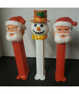 Vintage Lot of 3 Pez - 2 Santa Claus and Frosty The Snowman Christmas U147 - £15.27 GBP