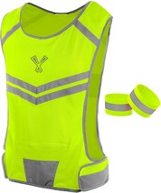 Running Vest Safety Gear High Visibility Neon Yellow W 2 Reflective Bands XXL - £14.01 GBP