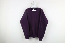 Vintage 90s Streetwear Womens Size Large Distressed Blank Sweatshirt Pur... - $33.62